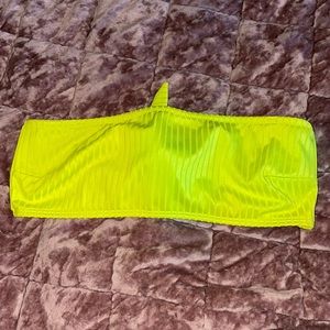 Garage | Neon Yellow Bandeau Bikini Top | Size: Small
